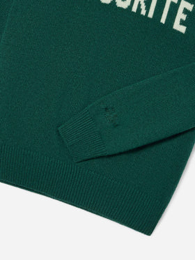 Jersey de punto verde con cuello redondo Douglas con intarsia Uncle's Favourite 