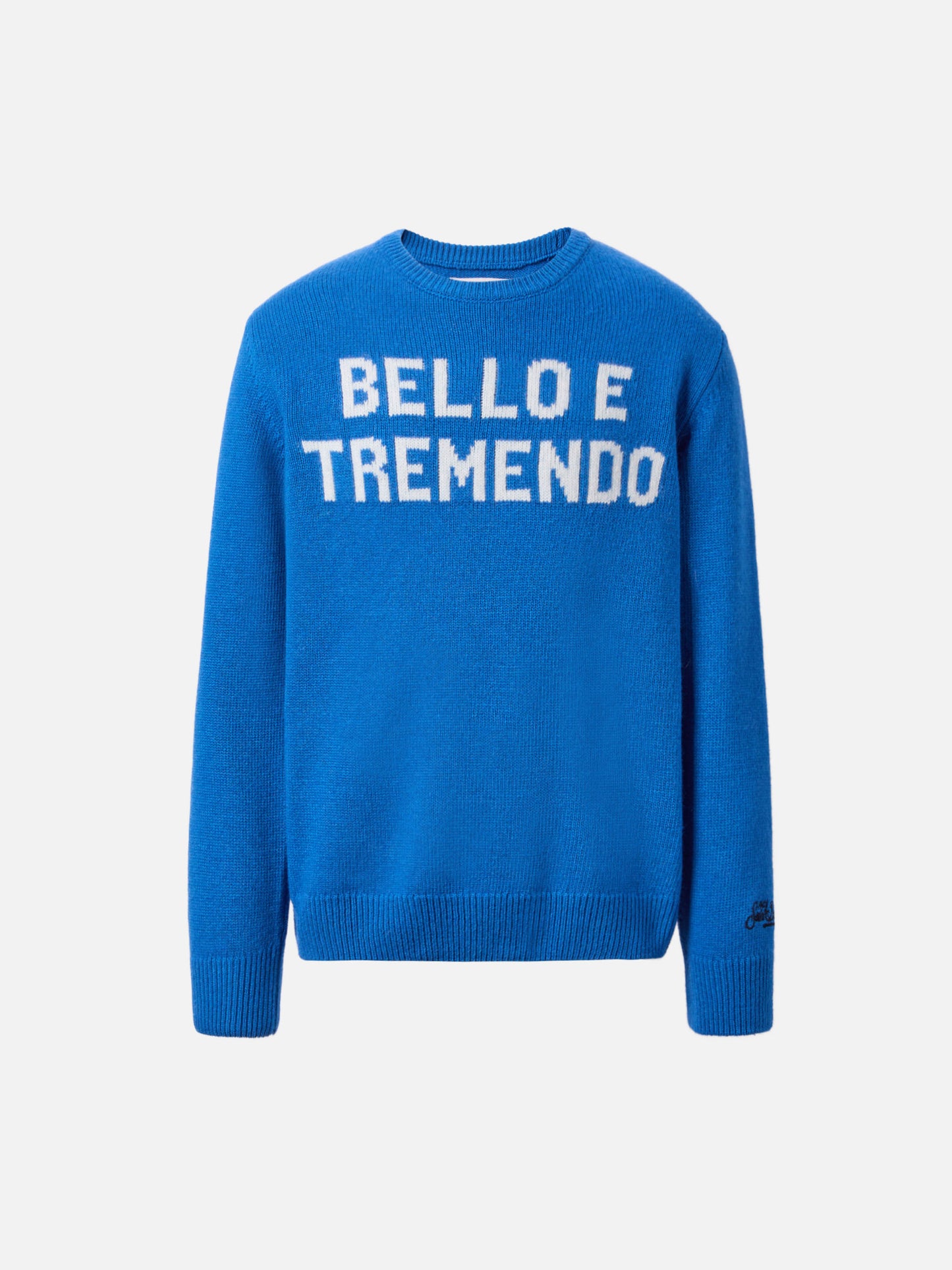 Douglas sweater in cashmere blend with Bello e Tremendo jacquard