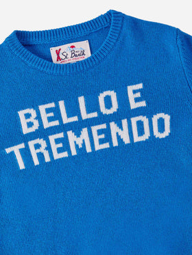 Douglas sweater in cashmere blend with Bello e Tremendo jacquard