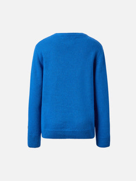 Douglas sweater in cashmere blend with Bello e Tremendo jacquard