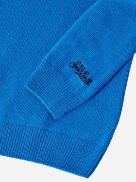 Douglas sweater in cashmere blend with Bello e Tremendo jacquard