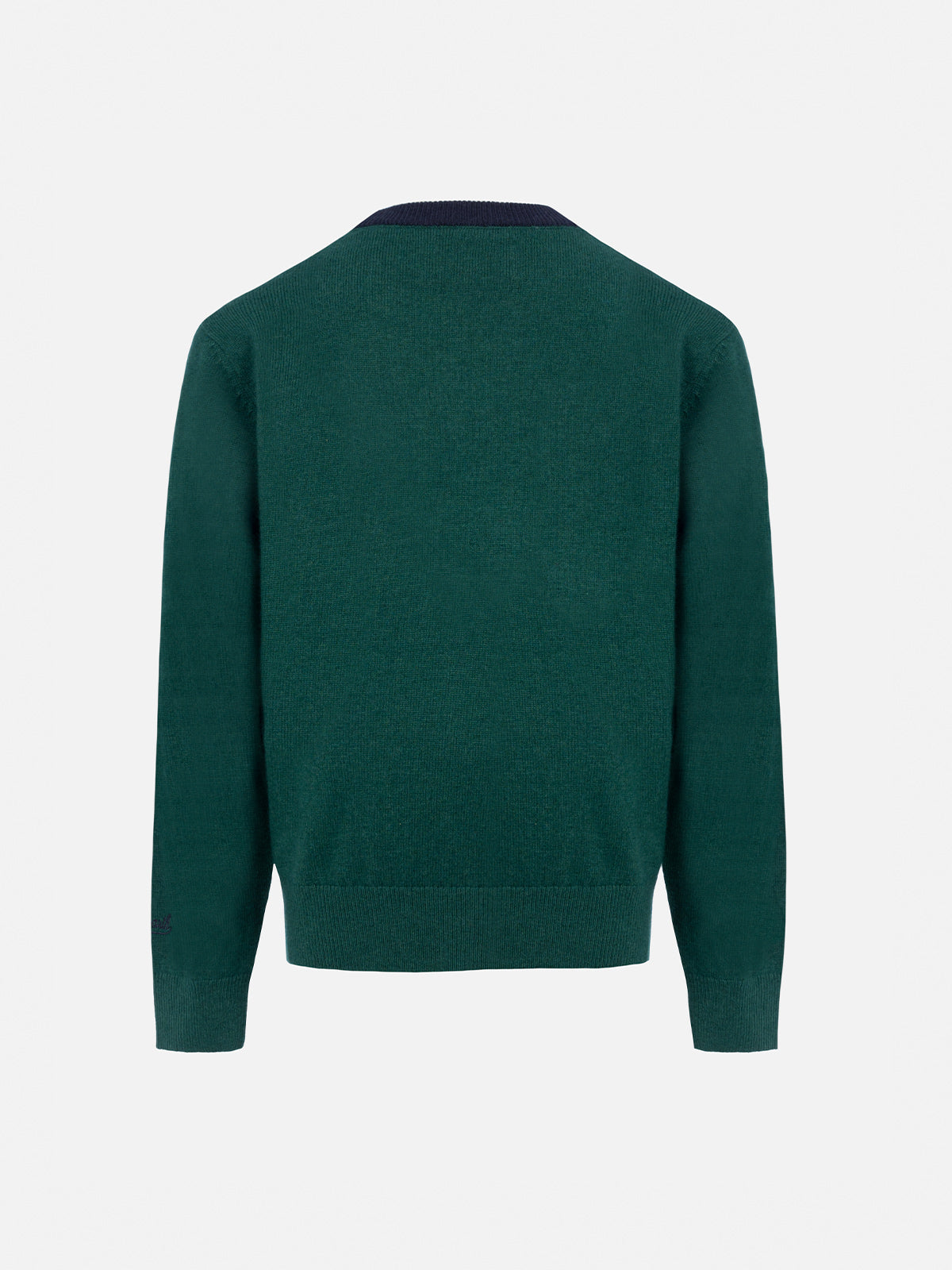 Boy green crewneck sweater Douglas Light with Snoopy snowball embroidery | SNOOPY PEANUTS SPECIAL EDITION - MC2 Saint Barth