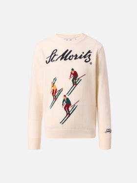 Maglione Douglas  in misto cashmere con jacquard St. Moritz | ST. MORITZ SPECIAL EDITION