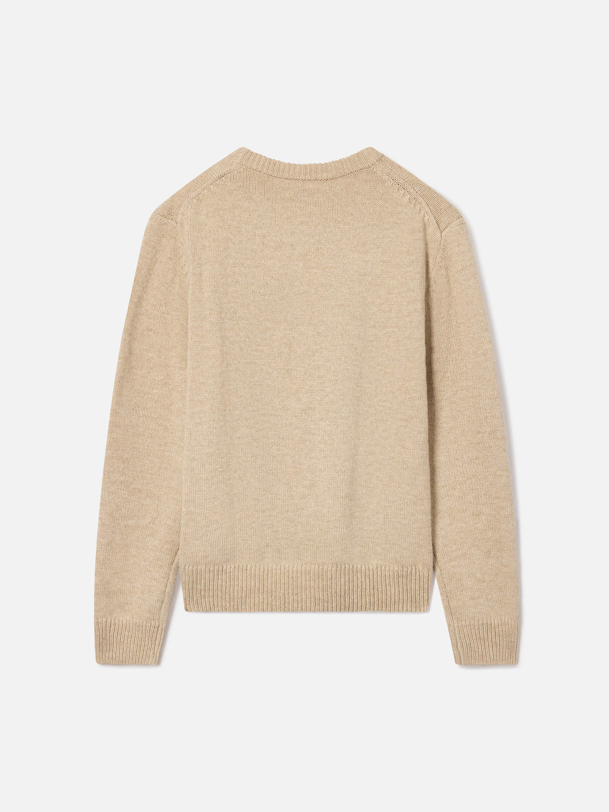 Pull col rond en maille beige Douglas avec intarsia Cortina 
