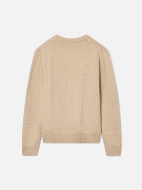 Pull col rond en maille beige Douglas avec intarsia Cortina 