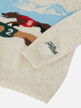 Douglas-Rundhalsausschnitt mit Saint-Moritz-Postkarten-Jacquard