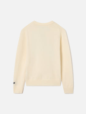 Cream Douglas crewneck knit with St. Moritz intarsia | Special edition