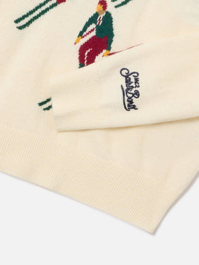 Cream Douglas crewneck knit with St. Moritz intarsia | Special edition