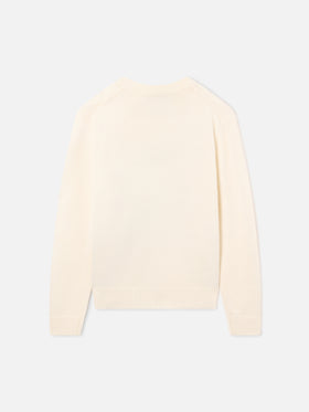 Maglia girocollo Douglas grigia in misto lana e cashmere con intarsio Snoopy | Special edition