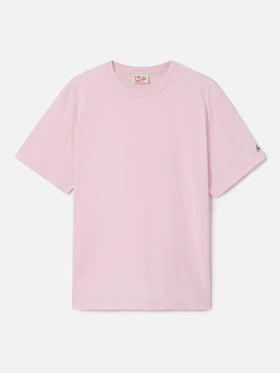 T-shirt Dover rose en coton avec logo brodé 