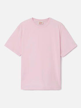 T-shirt Dover rosa in cotone con ricamo logo