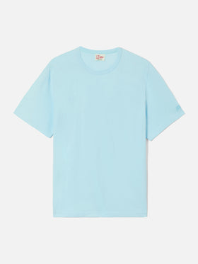 Aqua green Dover cotton t-shirt with logo embroidery
