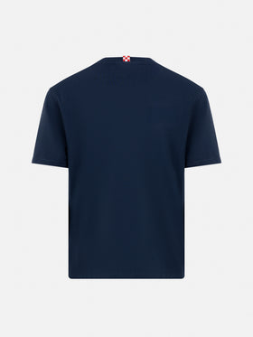 Navy blue cotton jersey t-shirt Dover with St. Barth embroidery - MC2 Saint Barth