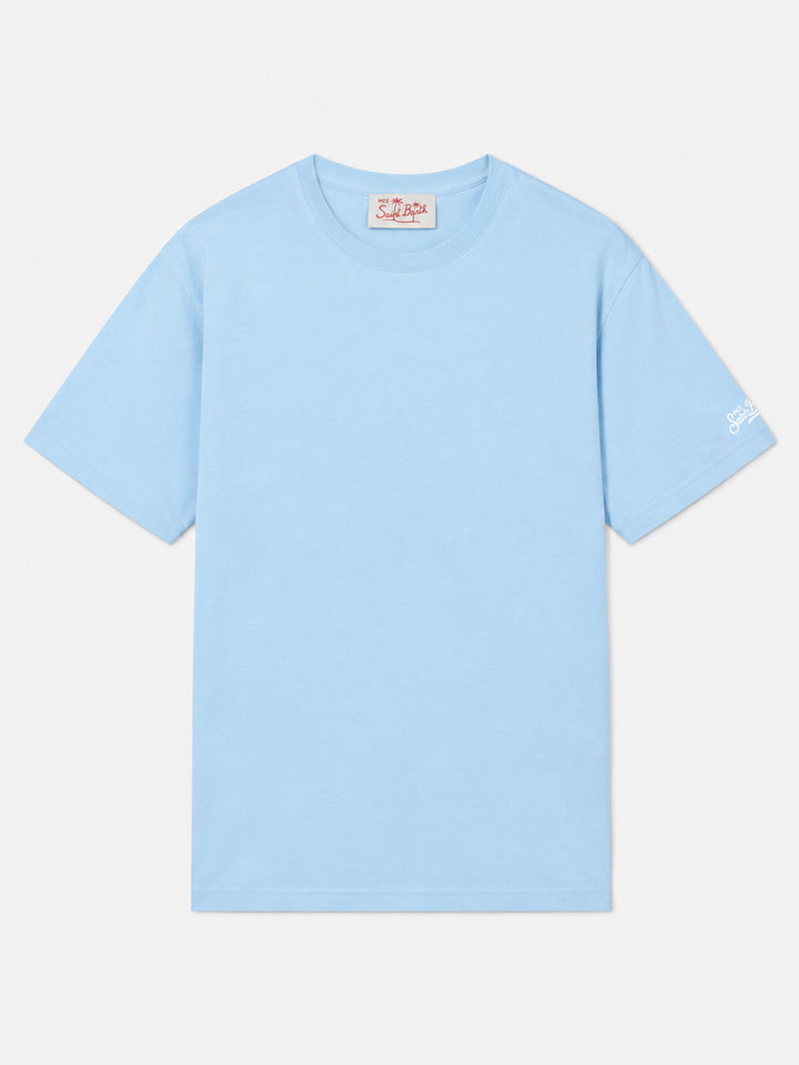 T-shirt Dover en jersey de coton bleu clair avec broderie St. Barth 
