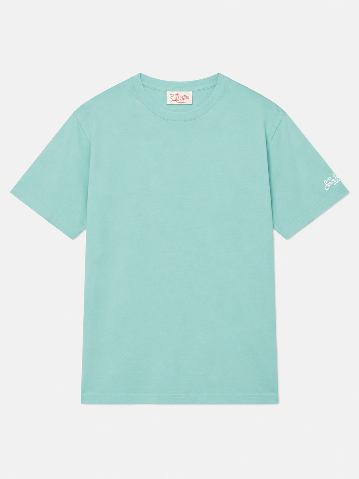 T-shirt Dover en jersey de coton vert sauge avec broderie St. Barth 