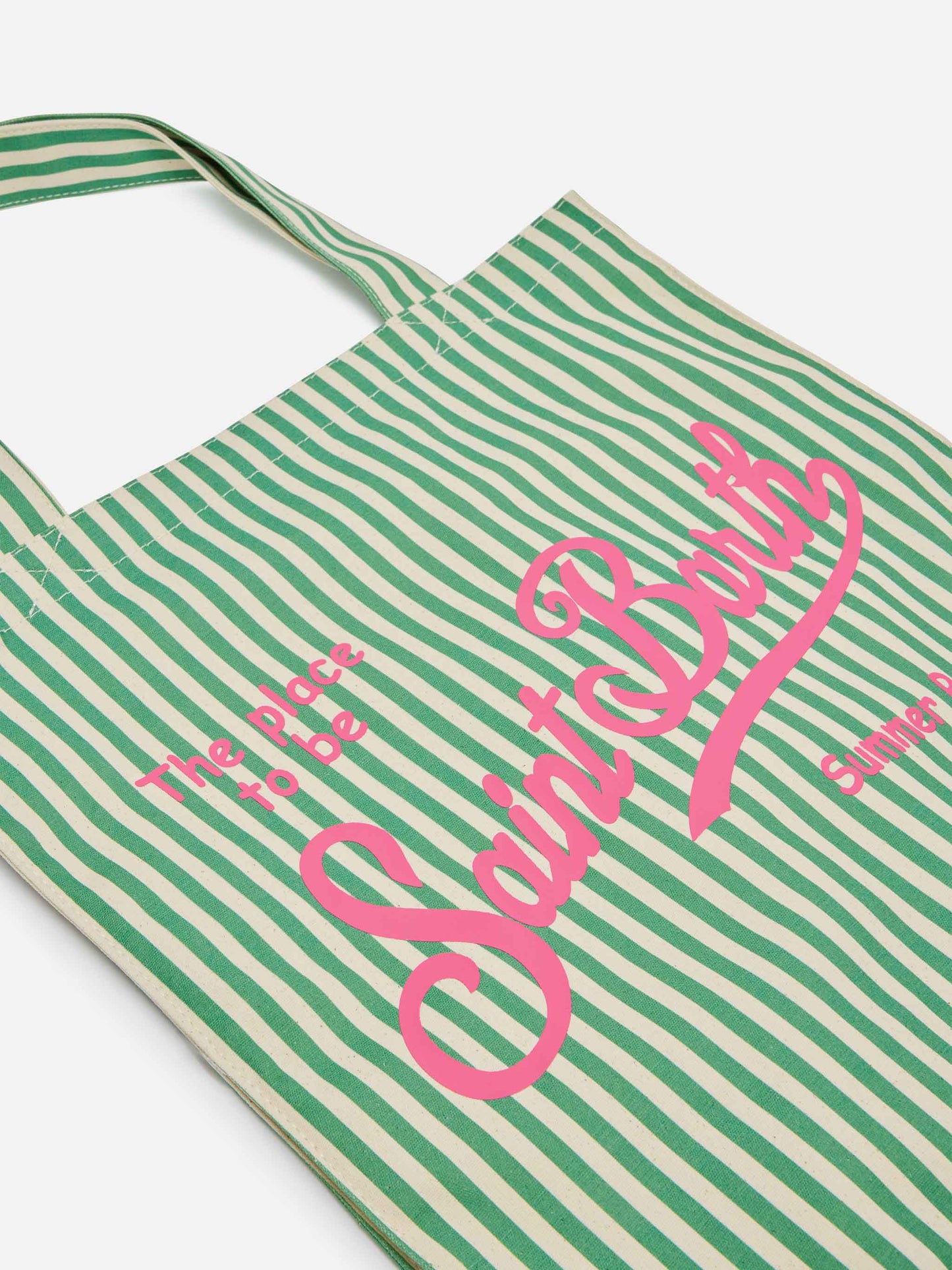 Essential flat cotton striped Bag with Saint Barth logo - MC2 Saint Barth