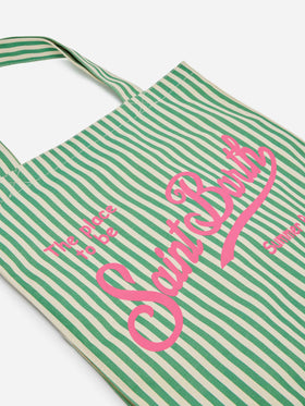 Essential flat cotton striped Bag with Saint Barth logo - MC2 Saint Barth