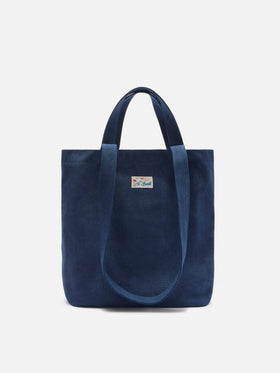 Sac cabas Essential Beach en coton bleu marine avec logo brodé 