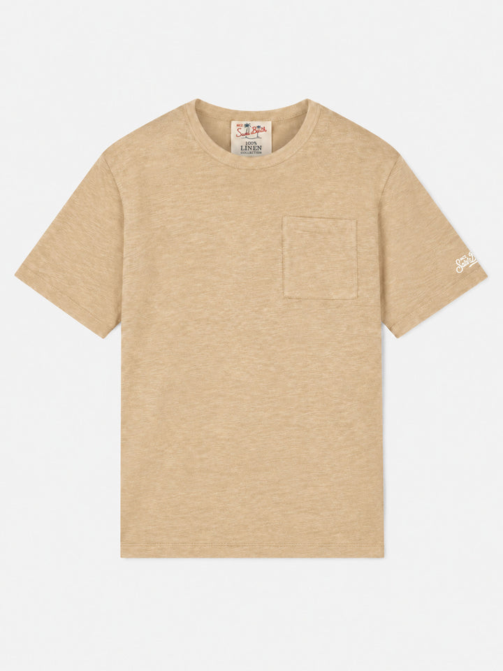 Ecstasea beiges T-Shirt aus Leinenjersey 
