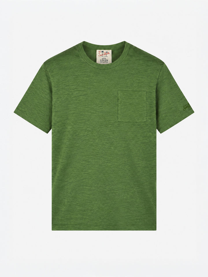 T-shirt Ecstasea en lin vert militaire 