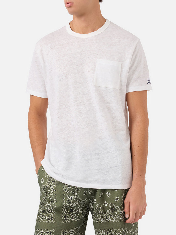 T-shirt Ecstasea in lino jersey panna