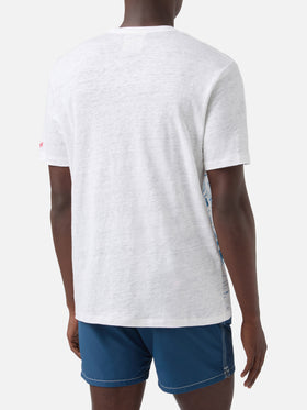 Ecstasea linen jersey t-shirt with Portofino print