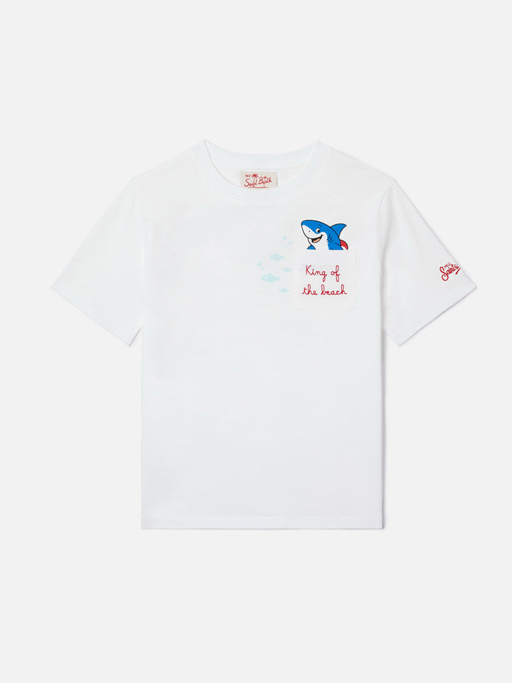 Eddy t-shirt with chest pocket and King Of The Beach embroidery