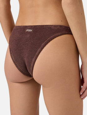 Classic swim briefs Elise in brown crinkle