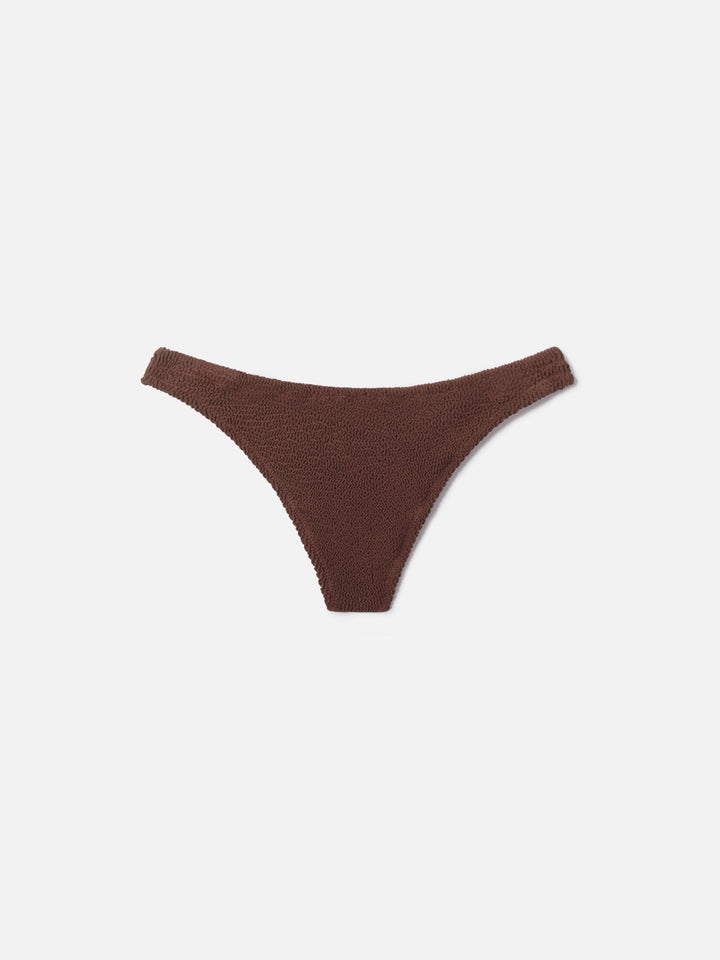 Naima Elise brown crinkle bralette bikini