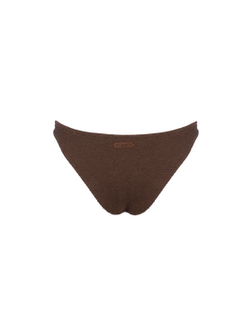 Bas de maillot de bain classique froissé marron pour femme Elise 