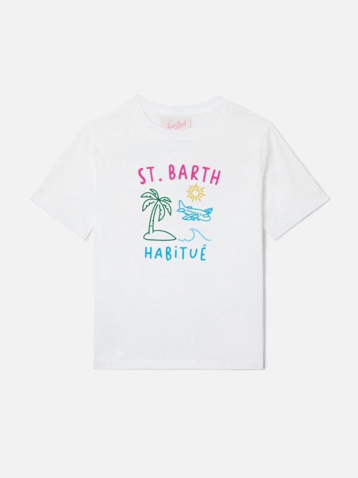 T-shirt Portland Jr con ricamo Habitué su fronte e retro