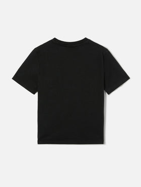 T-shirt Elly nera con patch logo animalier applicata