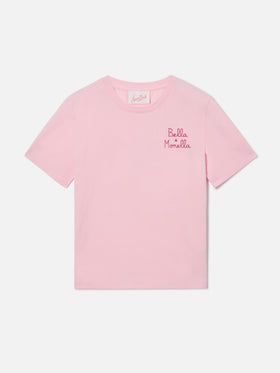 T-shirt Elly en coton rose avec broderie Bella Monella 