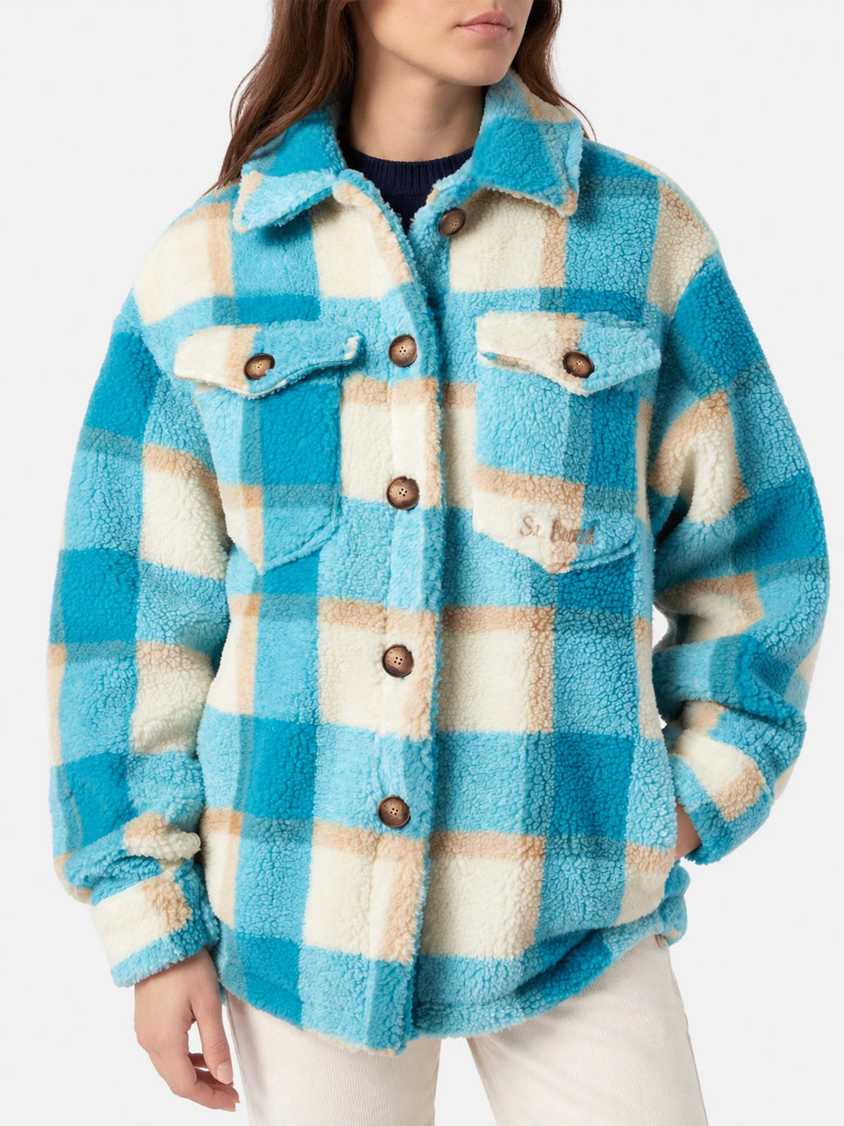 Tartan sherpa Elys overshirt