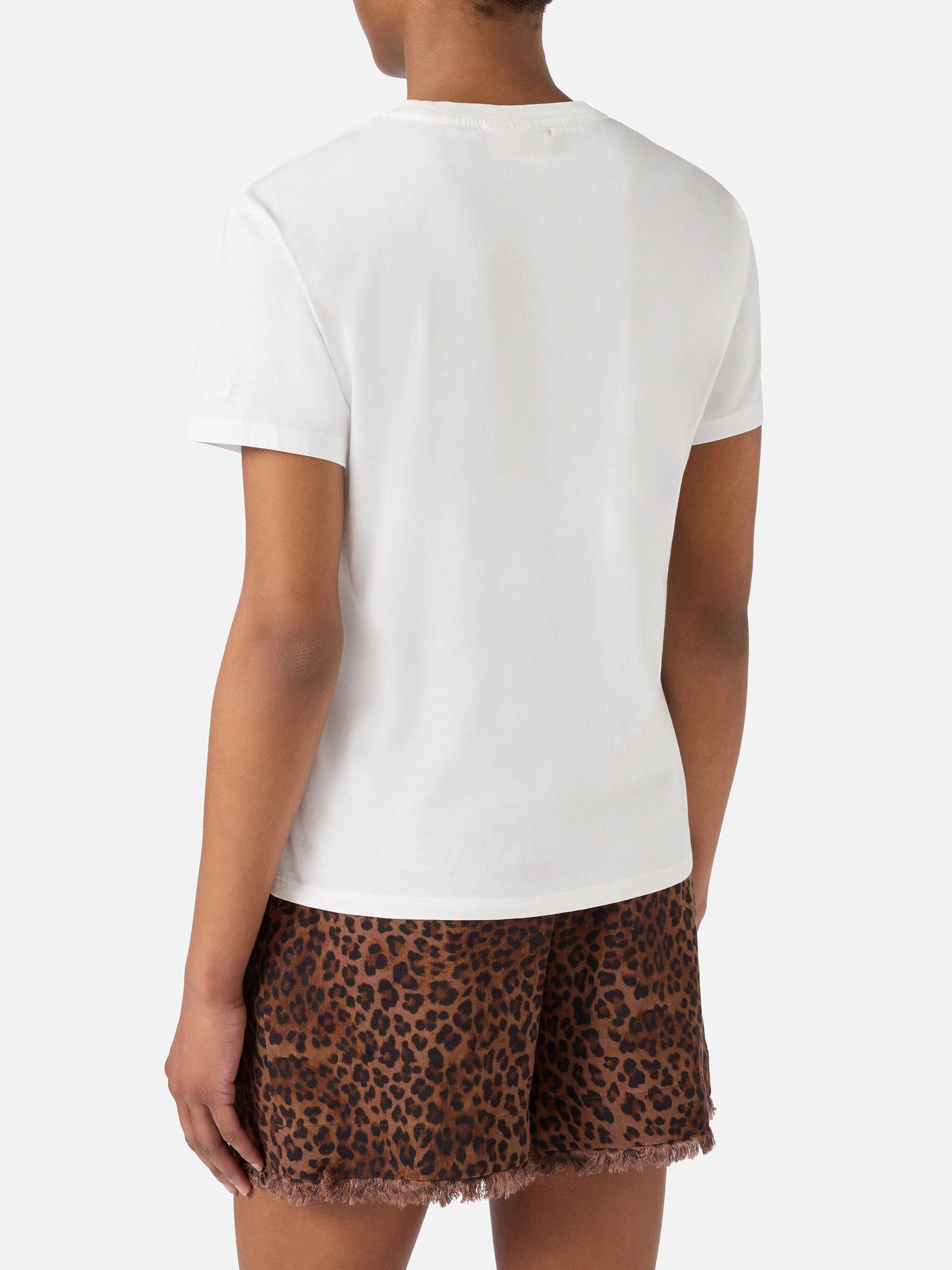 T-shirt Emilie blanc avec broderie Gin-namorata 