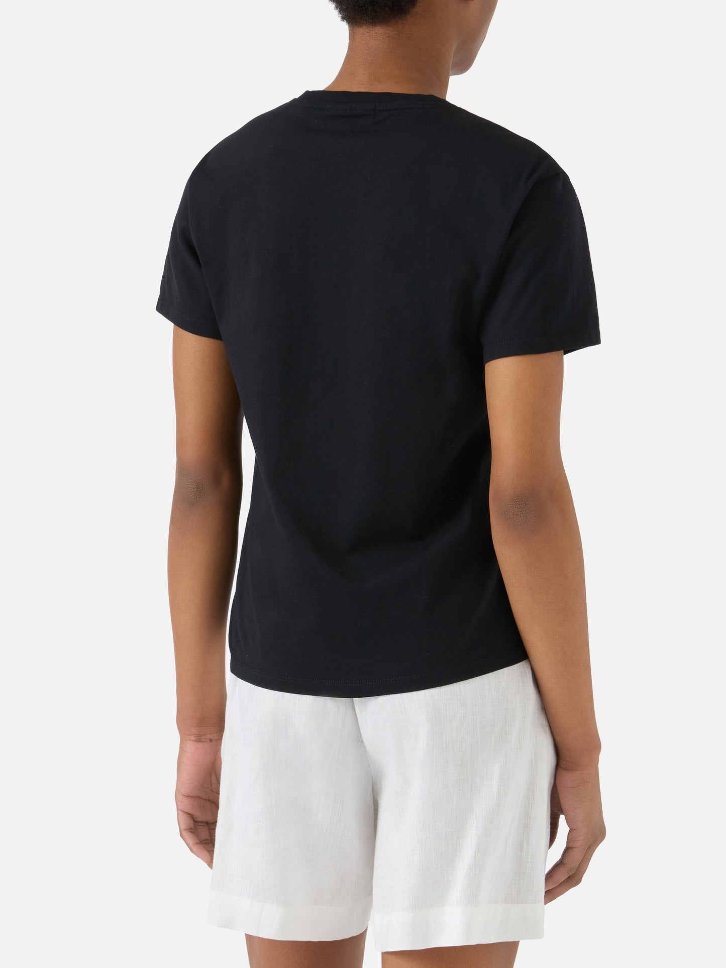 T-shirt Emilie noir avec logo en strass 