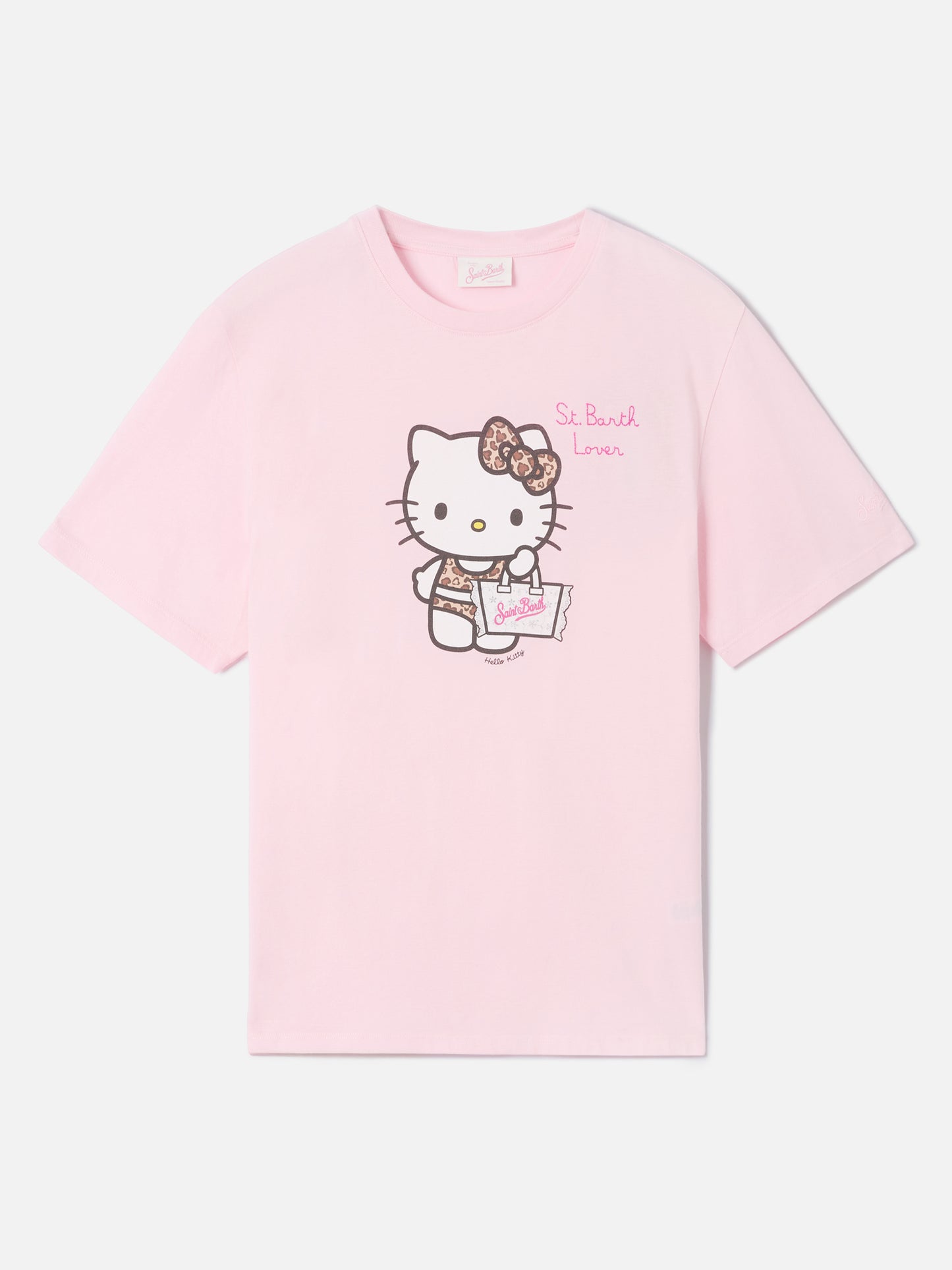 Camiseta Emilie rosa con estampado Hello Kitty y bordado St. Barth Lover | Edición especial 