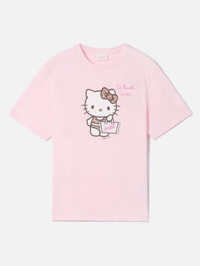 Camiseta Emilie rosa con estampado Hello Kitty y bordado St. Barth Lover | Edición especial 