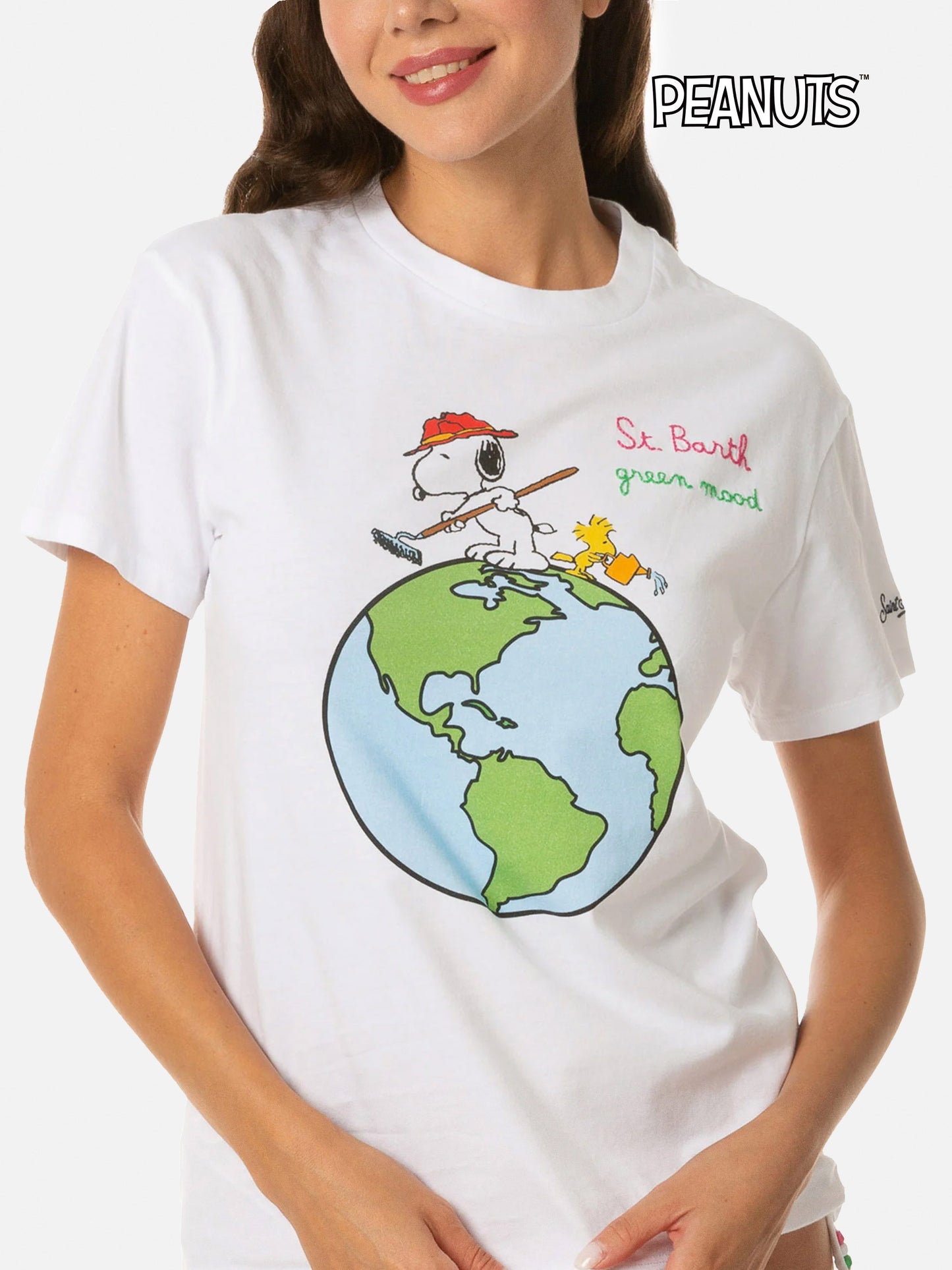 T-shirt da donna in cotone con stampa Snoopy | SNOOPY - EDIZIONE SPECIALE PEANUTS™