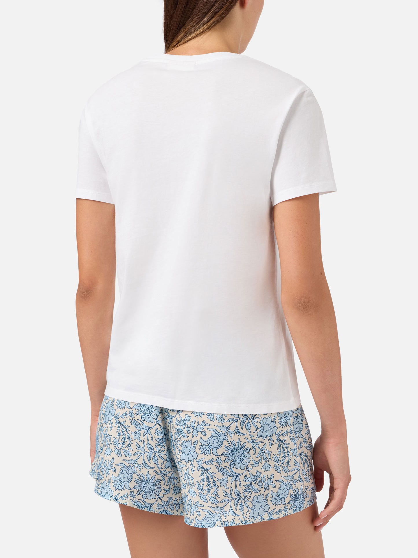 White Emilie T-shirt with St. Barth Paradise charm embroidery
