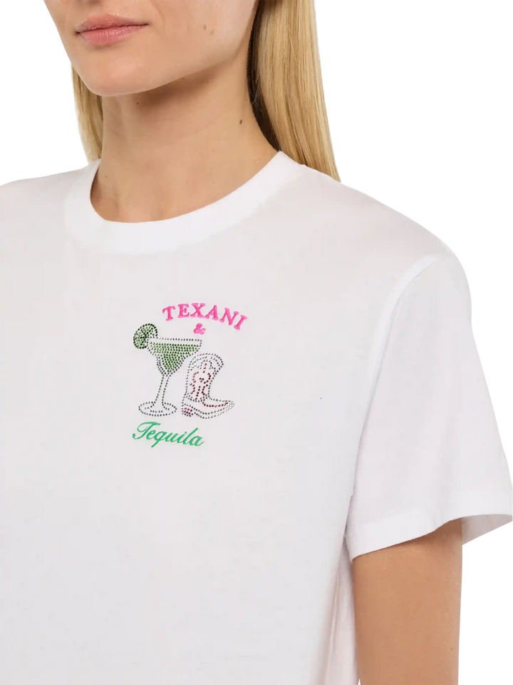 Emilie cotton t-shirt with Texani & Tequila embroidery - MC2 Saint Barth