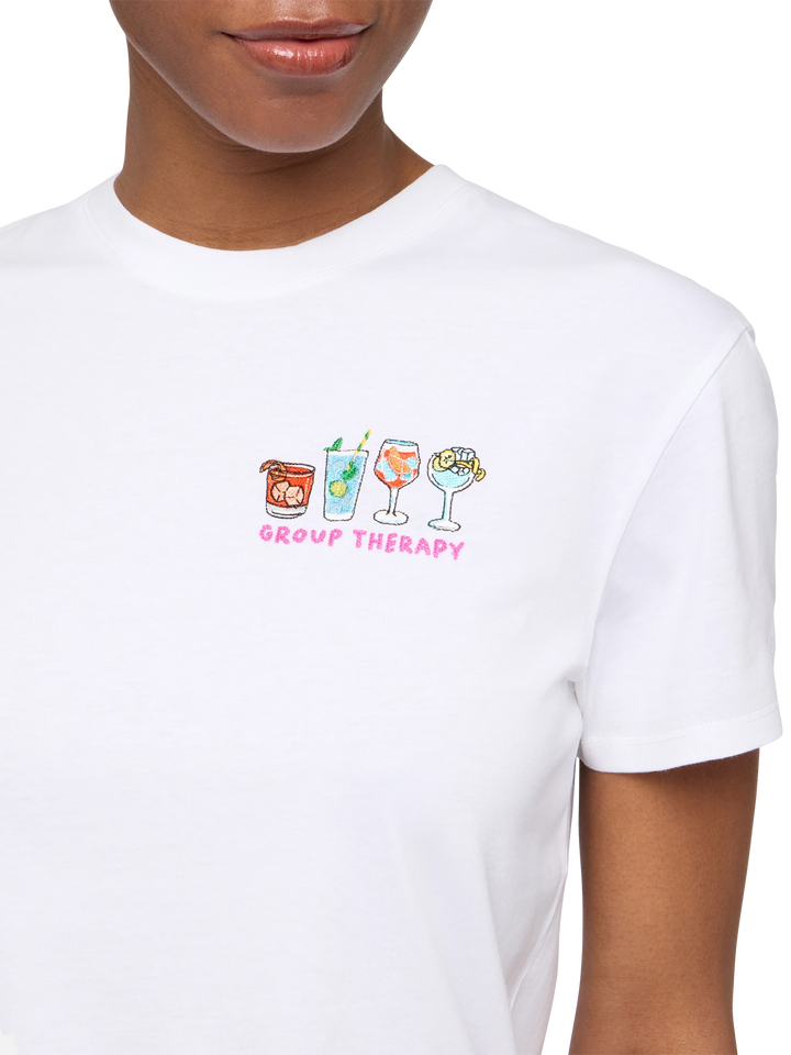 Emilie cotton t-shirt with Group therapy embroidery - MC2 Saint Barth