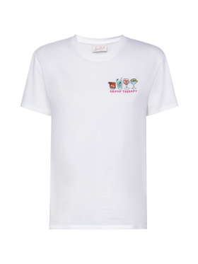 Emilie cotton t-shirt with Group therapy embroidery - MC2 Saint Barth