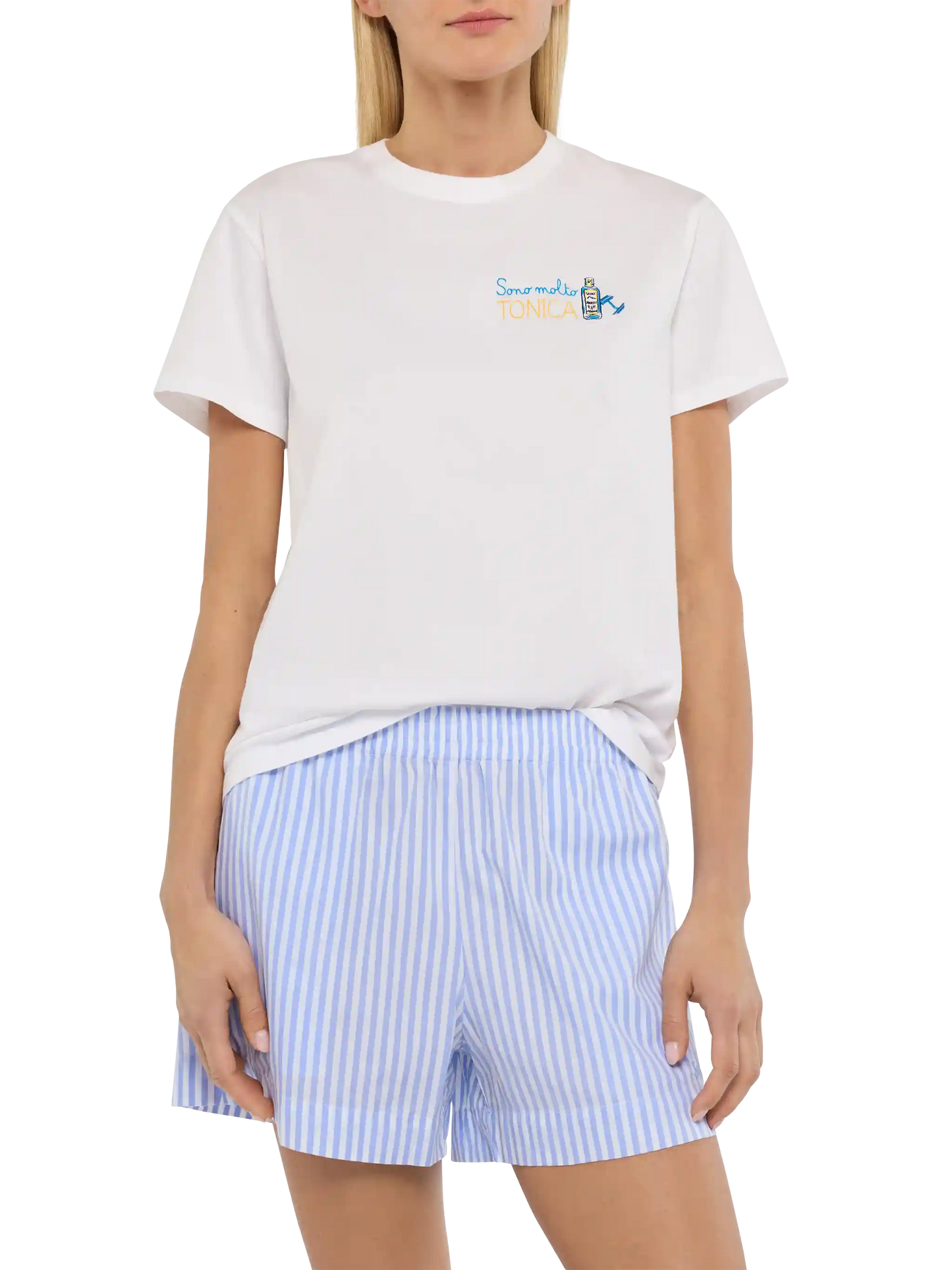 T-shirt Emilie blanche avec broderie Sono molto Tonica 