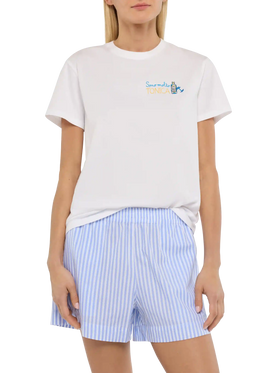 T-shirt Emilie blanche avec broderie Sono molto Tonica 