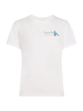 T-shirt Emilie blanche avec broderie Sono molto Tonica 