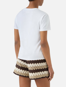 T-shirt Emilie blanc avec broderie Me la tiro 