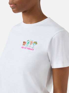 T-shirt Emilie blanc avec broderie Group Therapy 
