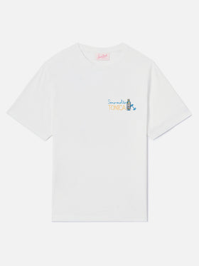 T-shirt Emilie blanche avec broderie Sono molto Tonica 