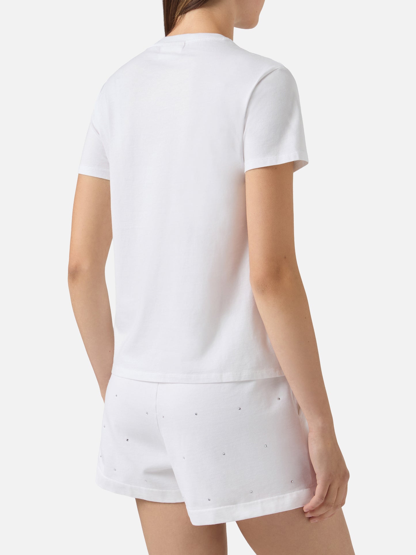 Camiseta Emilie blanca con bordado I Love Tennis y strass 